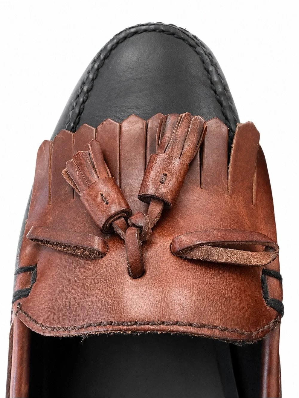 Nordstrom Men’s 10W Two Tone Leather Kiltie Tassel Loafers Brown Black